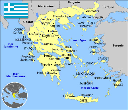Carte Grèce moderne